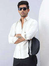 Striped Casual Shirt for Men-SF-982Cream