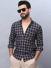 Checked Pure Cotton Casual Shirt for Men-SF-989Black