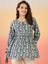 Stylum Women's Blue Floral Printed Cotton Top (TOPBLUEWOW)
