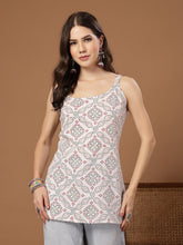 Stylum Women's White Bandhani Printed Rayon Straight Top (TOPWHITEPINATA)