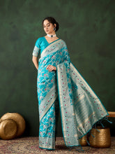 Womens Fashion Ethnic Teal Color Sarees-MLSHWSA1461TEL0ONE