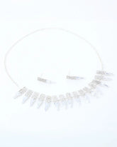 Silver Plated Stone Studded Necklace And Earring Set-VOJ218