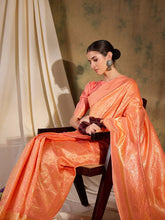 Womens Fashion Ethnic Peach Color Sarees-MLSHWSA1337PCH0ONE