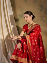 Womens Fashion Ethnic Red Color Sarees-MLSHWSA1347RED0ONE