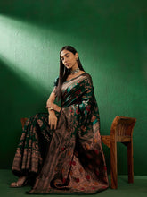 Womens Fashion Ethnic Green Color Sarees-MLSHWSA1257GRN0ONE