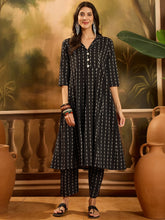 Stylum Women's Black Woven Design Cotton Co-Ord Set (CSBLACKMOON)