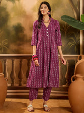 Stylum Women's Wine Woven Design Cotton Co-Ord Set (CSWINEMOON)