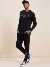 Men's Black MASCLN Embroidered Joggers