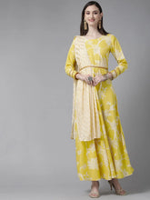 Yellow Digital Printed Draped Dress-AHDRCRDP-888