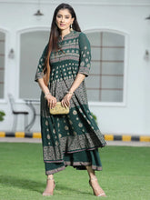 Women's Jadegreen Georgette Printed Layered Dress