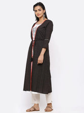 Black Rayon Embroidered Jacket Style Kurta