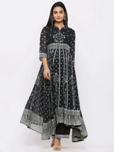 Mint Georgette Printed Anarkali Kurta With Palazzo