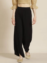 Black Rayon Dobby Dhoti Pants