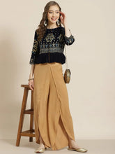 Gold Rayon Dobby Dhoti Pants