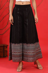 Black Cambric Printed Palazzo