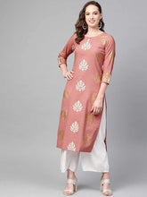 Women Pink Color Printed Daily Wear Kurti