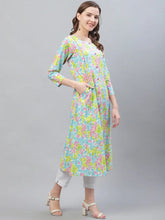 Women Multicoloured Floral A Line Printed Kurta