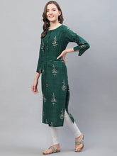 Women Fancy Occasion Wear Green Printed Kurti