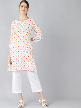 Women White Printed Kurta