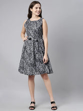 Black Crepe A Line Dress