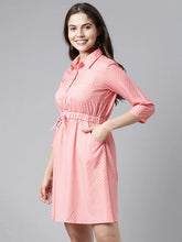 Pink Crepe Polka Dot Mini Dress