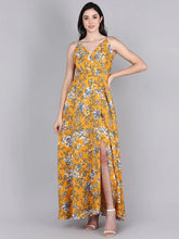 Women Mustard Floral Printed Dress
