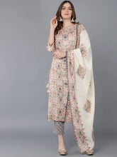Women Beige Poly Silk Kurta Trousers With Dupatta