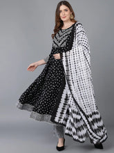 Women Black Pure Cotton Kurta Trousers With Dupatta
