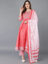 Women Peach Pure Cotton Kurta Trousers With Dupatta 1