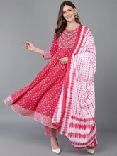 Women Pink Pure Cotton Kurta Trousers With Dupatta 1