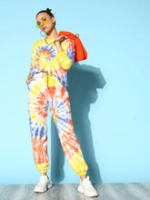 Women Blue & Rust Tie Dye Sweatshirt With Joggers