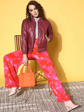 Women Solid Maroon Full Sleeve Jacket