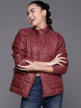 Women Solid Maroon Full Sleeve Jacket