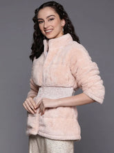 Women Solid Pink Full Sleeve Jacket