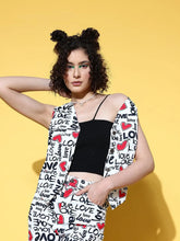 Women Printed Red Sleeveless Jacket