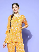 Women Yellow Tie & Dye Peplum Top