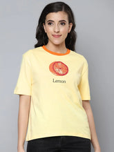 Women Yellow LEMON Regular T-Shirt