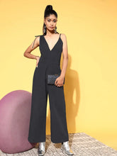 Women Solid Black Jumpsuits & Sets