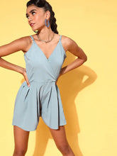 Women Solid Blue Jumpsuits & Sets