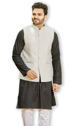 Authentics Nehru Jacket Jute Weave Fawn