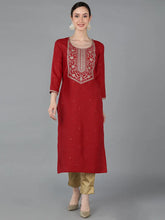 Women Chanderi Silk Yoke Kurta