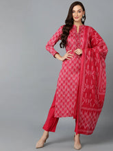 Silk Blend Rani Pink Straight Kurta Pant-VKSKD1813A