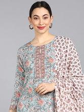 Cotton Printed Kurta Pant Dupatta Set-VKSKD1139E