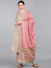 Cotton Printed Kurta Pant Dupatta Set-VKSKD1151E