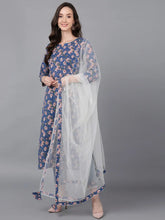 Women Cotton Floral Printed Kurta Trousers-VKSKD1601