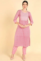 Cotton Printed Kurta Pant Set-VKSET1284