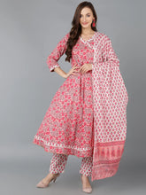 Women Cotton Ethnic Printed Kurta Trousers-VKSKD1137A