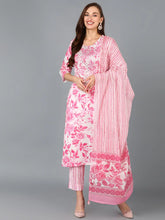 Women White Cotton Blend Floral Printed-VKSKD1489A