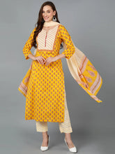 Women Cotton Blend Floral Printed Kurta-VKSKD1042B