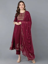 Silk Blend Embroidered Kurta Trousers With